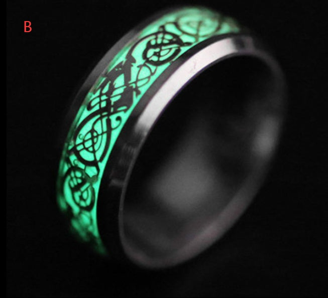 Bague lumineuse pour hommes personnalité unique
