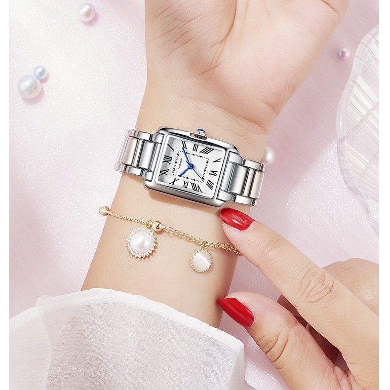 Vagran Needle Square Femmes Rétro Mode Petite Montre Carrée