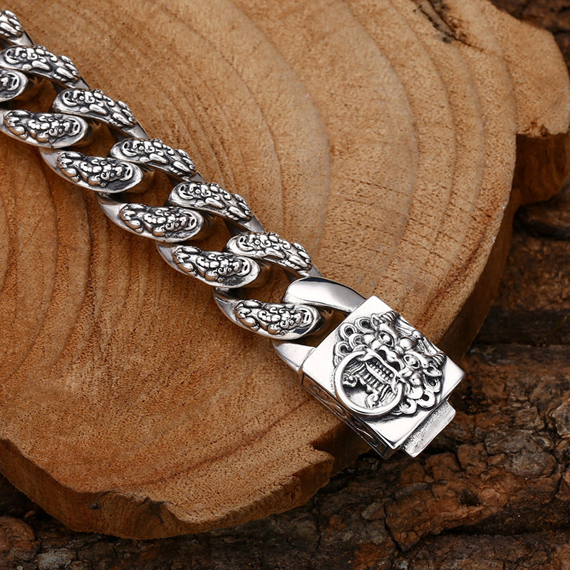 Bracelet de robinet en argent sterling 925 Dessin d'argent Pi Xiu Men's