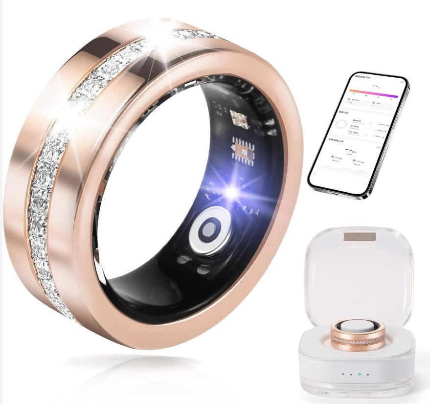 Nouvelle bague intelligente en diamant en or rose