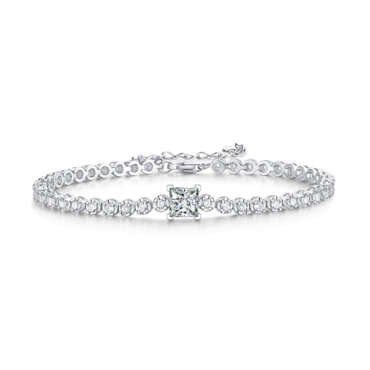 Bracelet Luxury Fashion Mosan Diamond Silver Jewelry