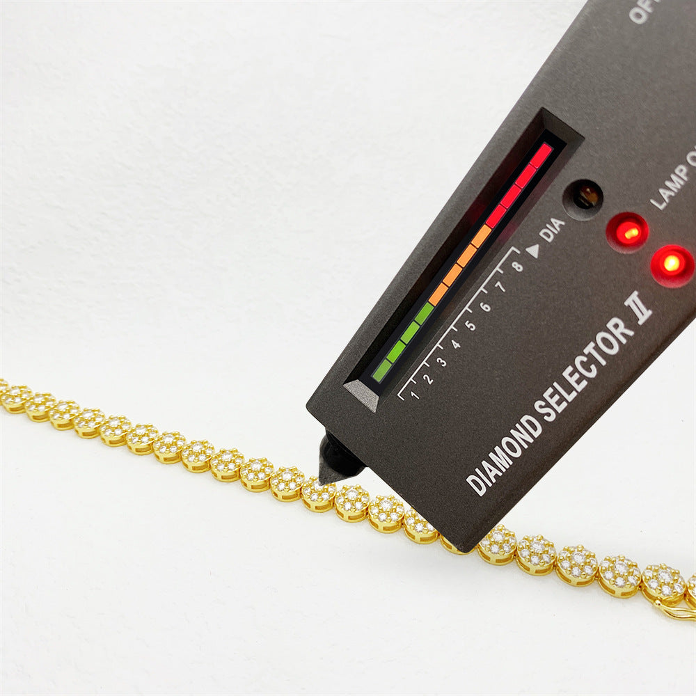 Bracelet en moissanite de chaîne de tennis en argent 925 Hip Hop