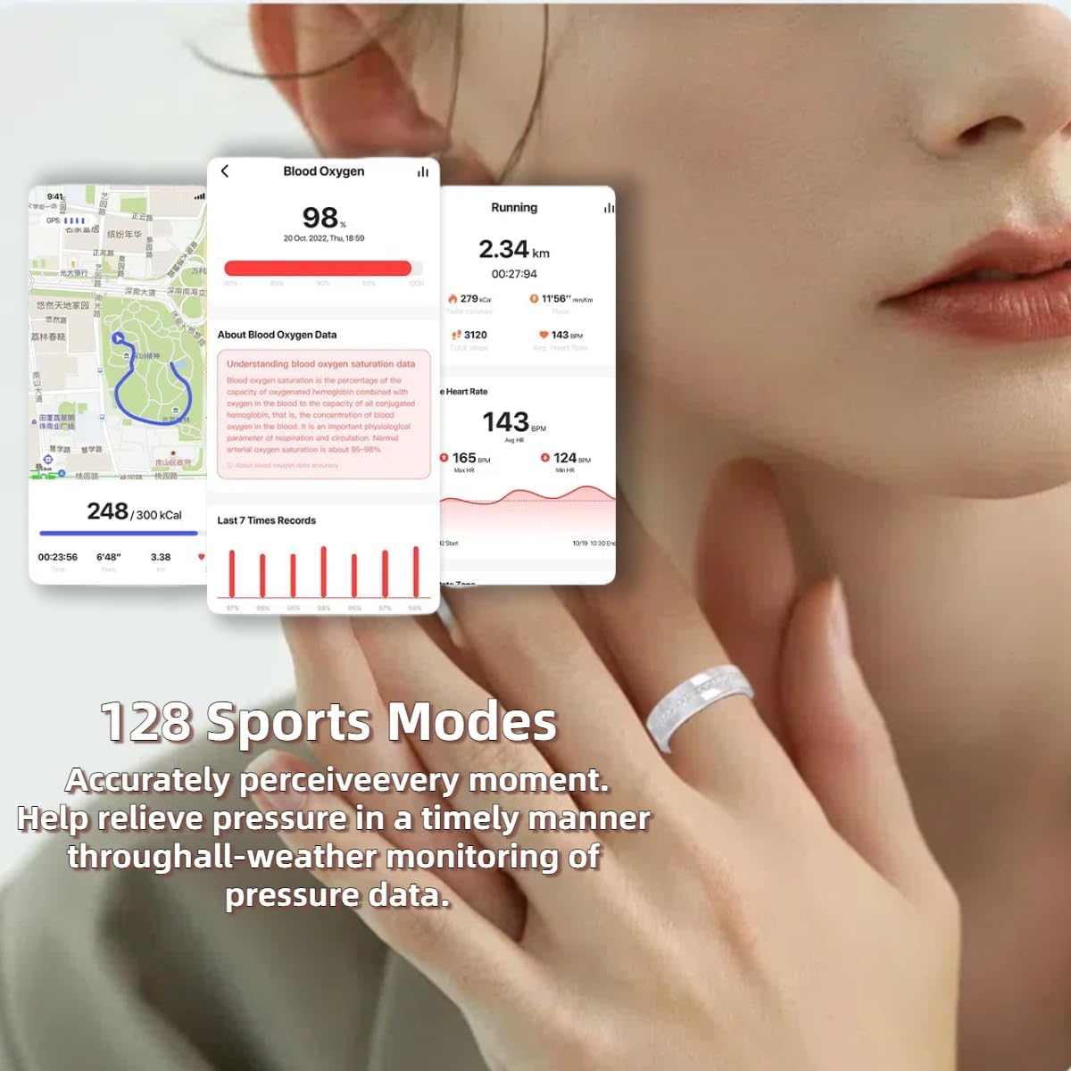 Nouvelle bague intelligente en diamant en or rose