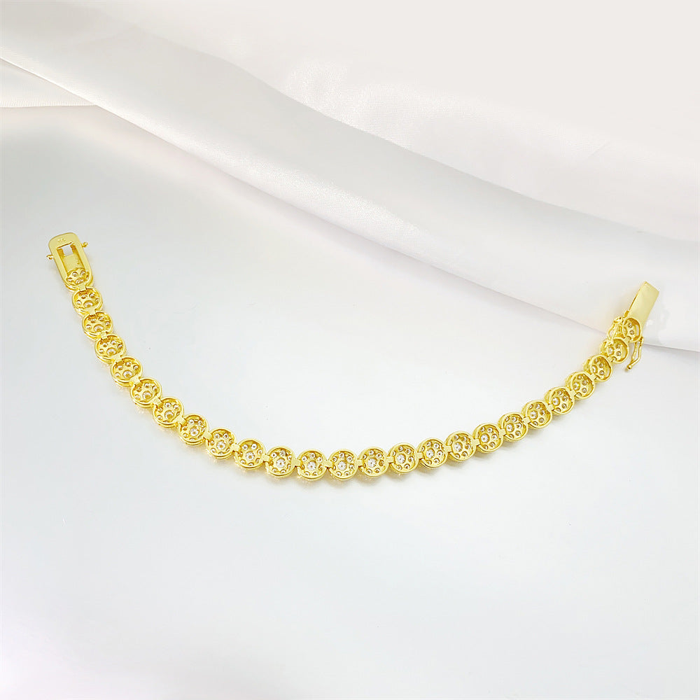 Bracelet en moissanite de chaîne de tennis en argent 925 Hip Hop