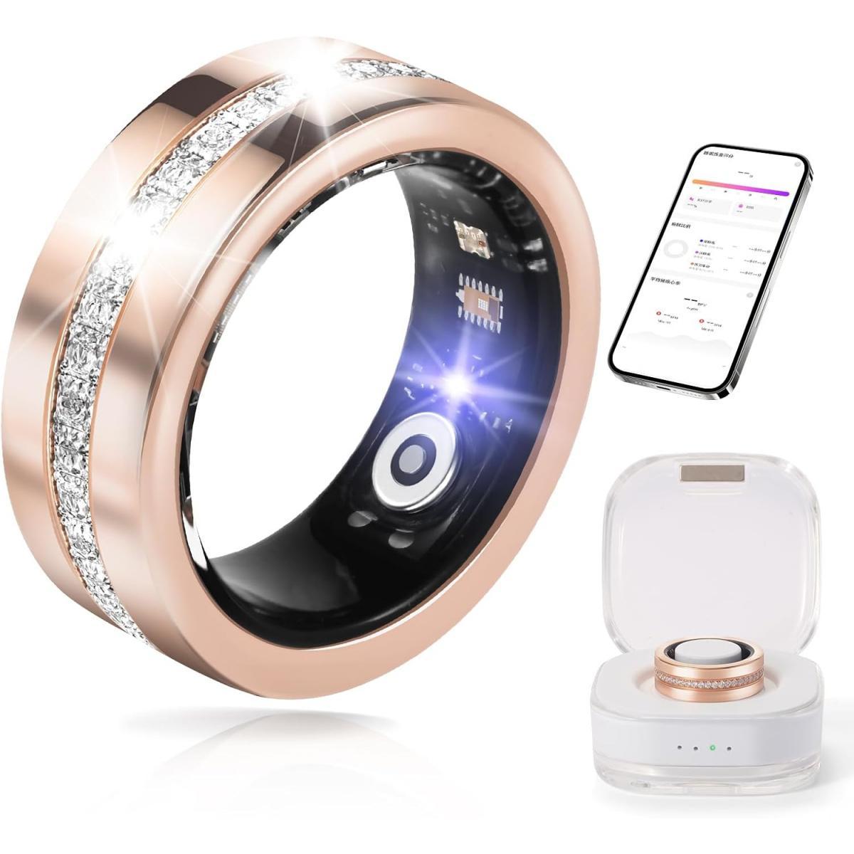 Nouvelle bague intelligente en diamant en or rose