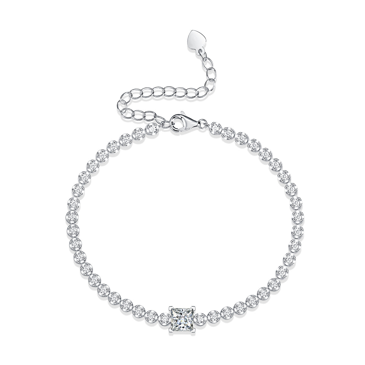 Bracelet Luxury Fashion Mosan Diamond Silver Jewelry