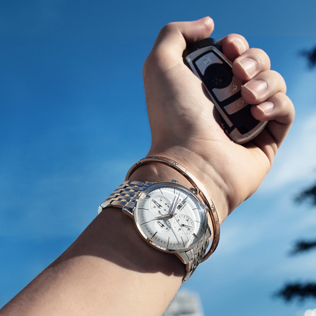 Montre mécanique creuse automatique étanche pour hommes