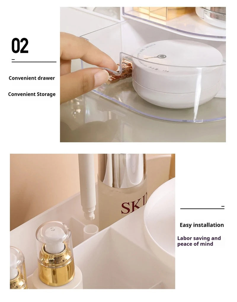 Boîte de rangement pour cosmétiques de style tiroir