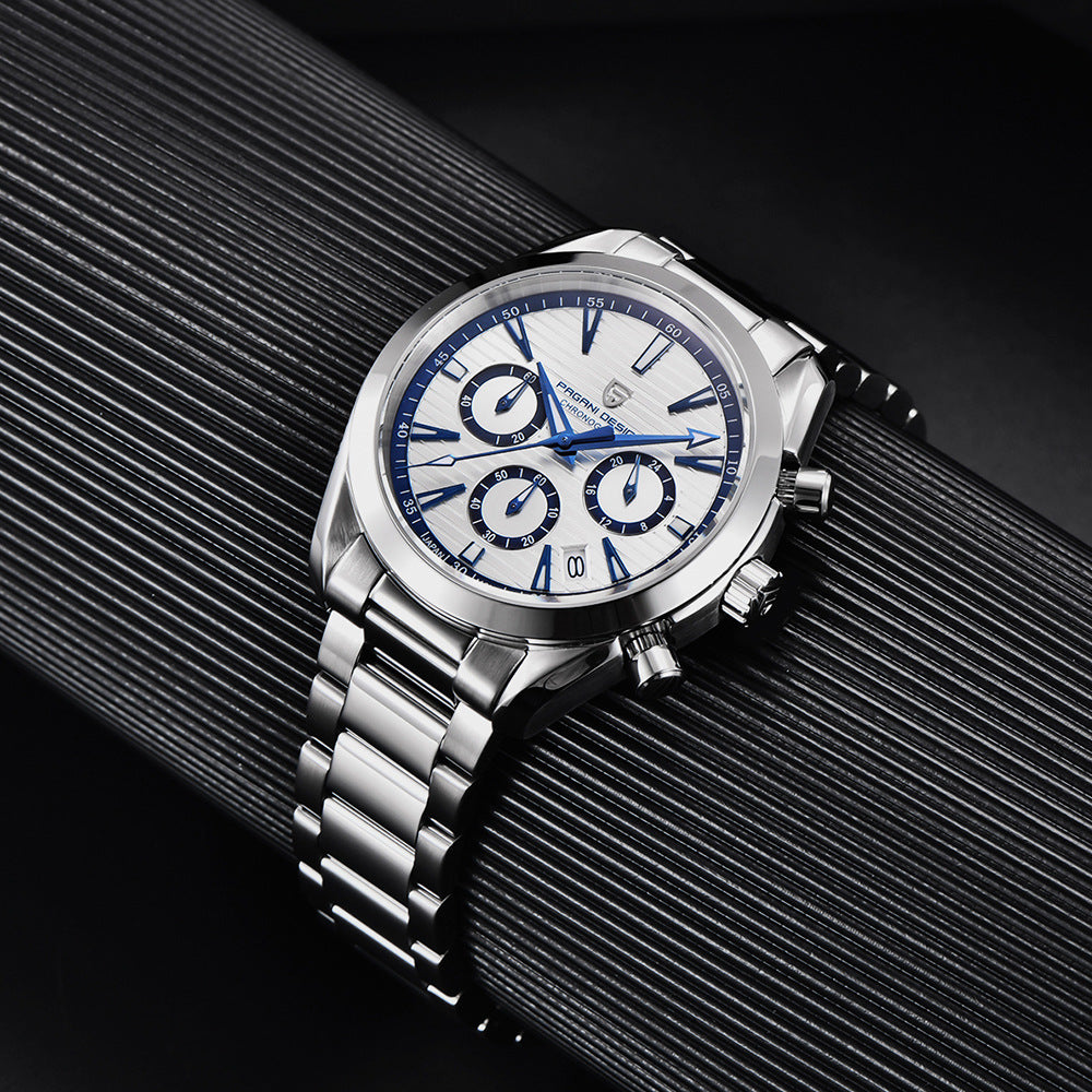 Montre imperméable à quartz chronographe pour homme