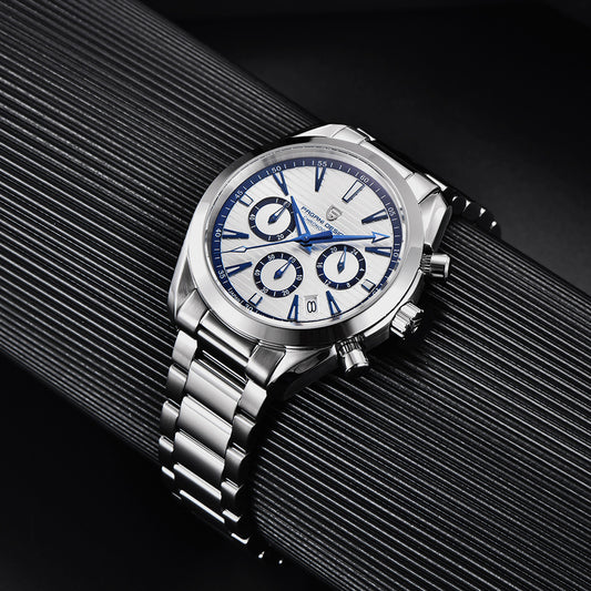 Montre imperméable à quartz chronographe pour homme