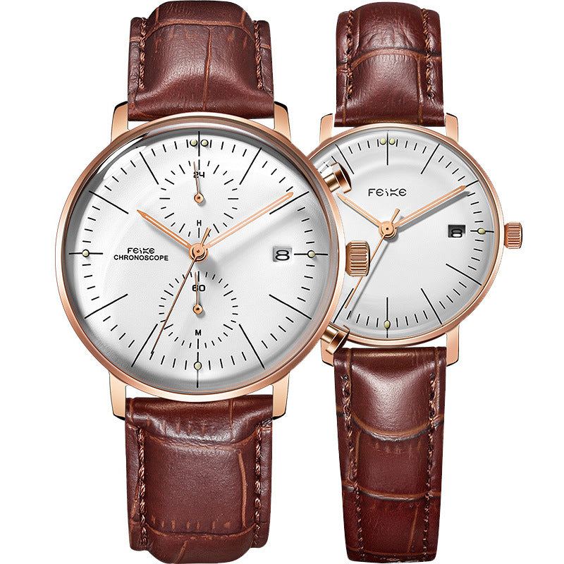 Montre à ceinture imperméable simple à la mode pour hommes et femmes