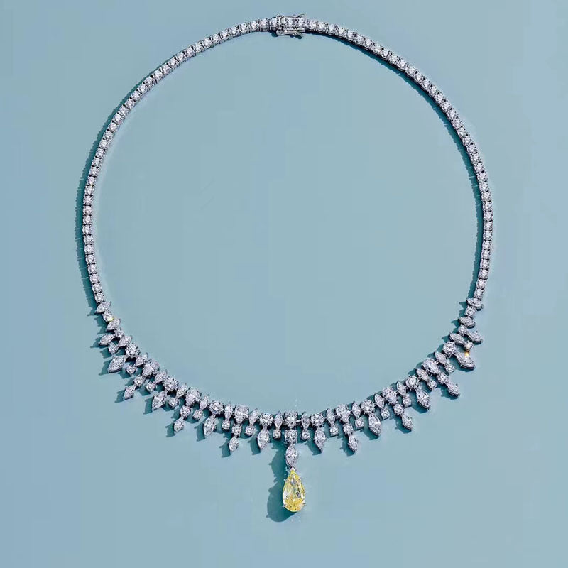 Collier de diamants en argent sterling pour femme