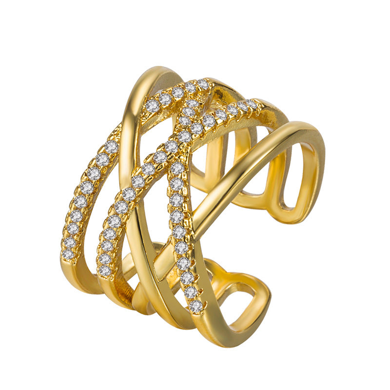 Bague ligne féminine en queue de diamant