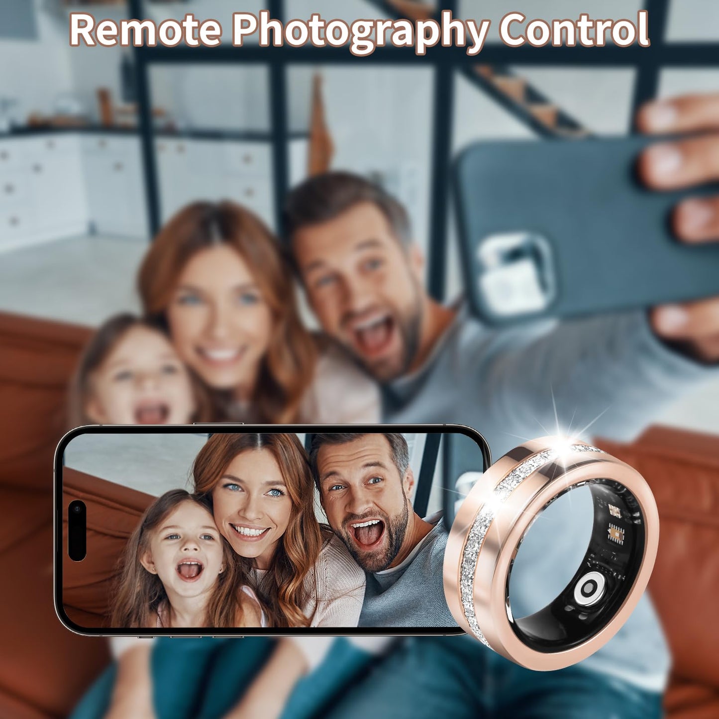 Nouvelle bague intelligente en diamant en or rose