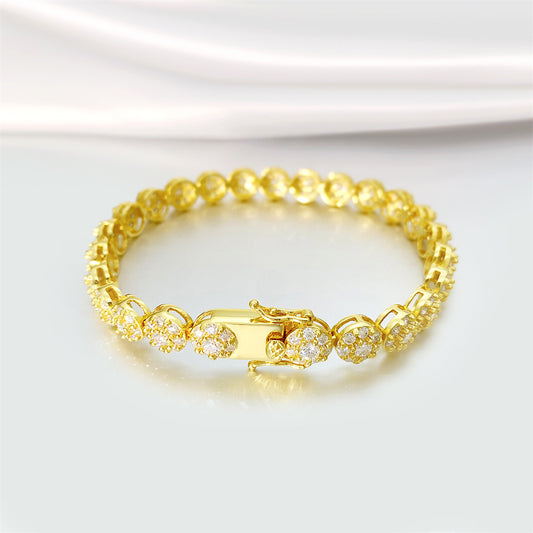 Bracelet en moissanite de chaîne de tennis en argent 925 Hip Hop