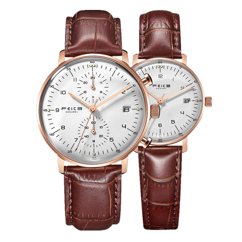 Montre à ceinture imperméable simple à la mode pour hommes et femmes