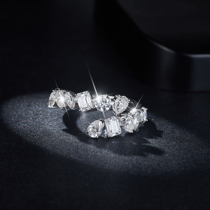 Bague en or 18K Moissanite S925 Placage d'argent